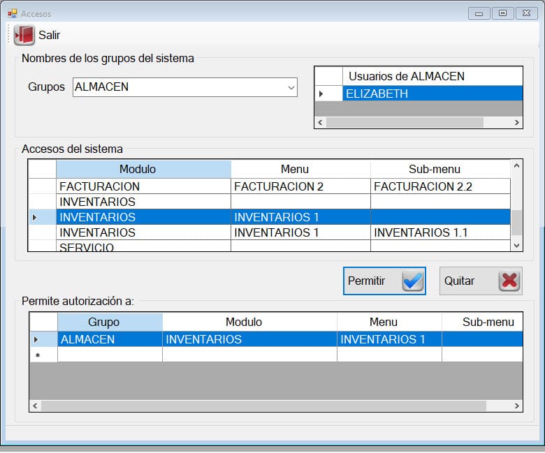 Configuración de los módulos del sistema