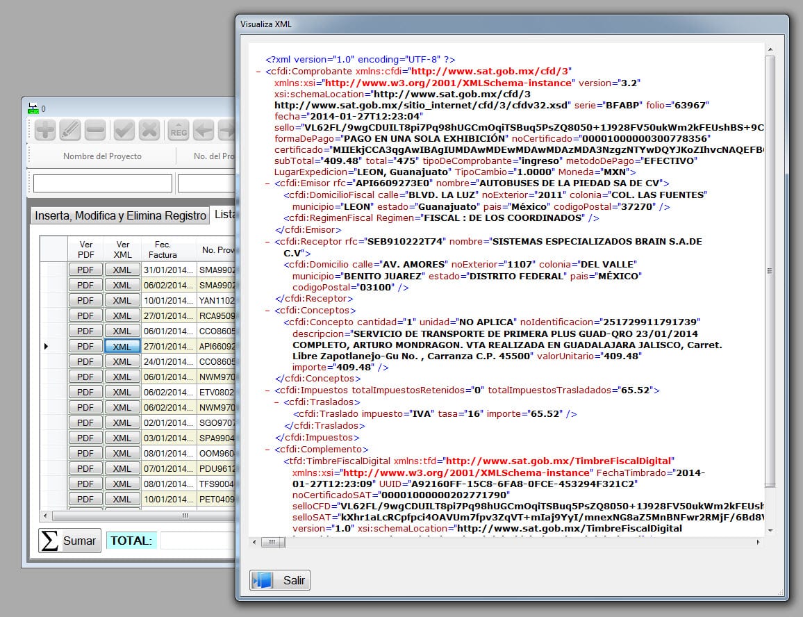 Visualización de XML